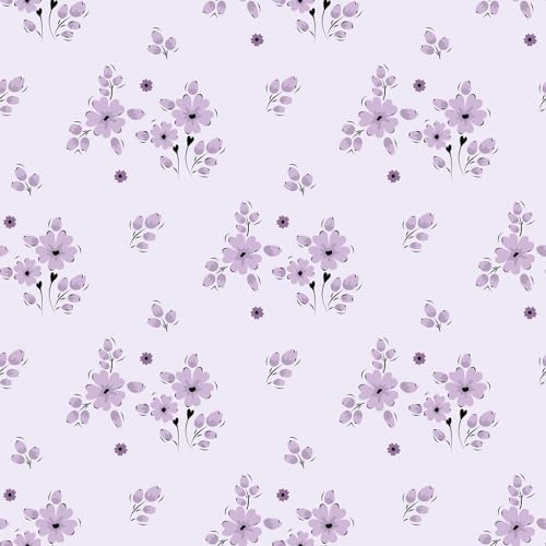 VaryPaper Självhäftande tapet med blommor, ljuslila, självhäftande film, blommor, 44,5 x 200 cm, dekorativ folie, möbelfolie, mönster, fototapet, barnrum, flickor, vardagsrum, självhäftande film för