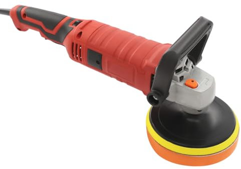 Lucidatrice per auto, lucidatrice per auto, 220 V, smerigliatrice per auto, 7 velocità variabili, 1580 W, lucidatrice domestica, 3300 giri/min, set per levigatrice auto, barca, auto (rosso)