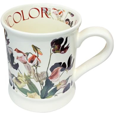 LyzqxHL Cups for Kitchen,Large Capacity Ceramic Cup Mug - 380 Ml for Water, Milk, Tea, Coffee - Ideal for Home & Office - Couple Set(Pansies)