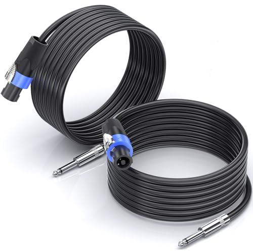 1M 2pack Cavi Speakon a 1/4 TS per Casse 15 Guage Cavo a 2 Conduttori | Cavo per Altoparlante , per Amplificatore Audioper DJ/PA, con Twist Lock