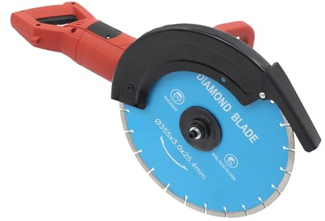 3000W Electric Concrete Saw Dry Wet Dual Purpose Electric Circular Saw with Sawblade Electrokinetic Cutting Machine Adjustable Cutting Depth 180° Rotatable Handle Cutter for Tiles, Marble, Granite