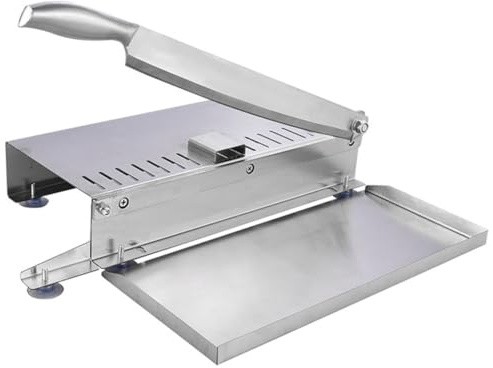 SOLUSTRE Cortadora De Carne Manual Inoxidable Para Congelados y Pan, Cuchillo De Cocina Resistente Para Carne, Pollo y Pescado, Uso Doméstico y Restaurante, Herramienta Multifuncional Para Cortar
