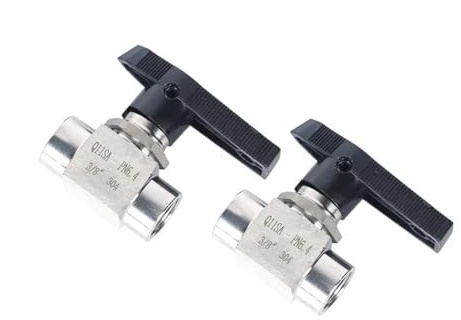 BKGWCSOR 1/8 1/4 3/8 1/2 3/4 Female Thread 304 Stainless Steel 2 Way Pipe Fitting High Pressure Ball Valve Connector(3/8)