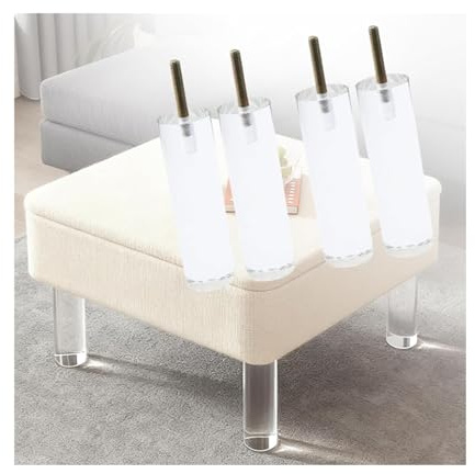 Bordben i akryl, Möbelben i akryl Transparent 10-22 cm höjd Paket med 4(Height 15cm)