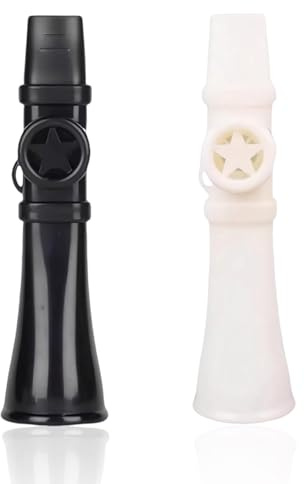 Kazoo Instrument Set 2 Stück, ABS Musikinstrument mit Verstellbarem TonLeichtes Spielzeug Pfeife für Ausflüge Feste Camping Begleitung (Weiß/Schwarz)