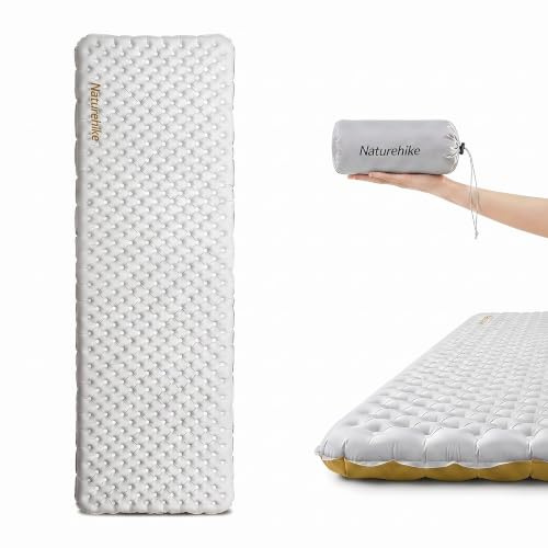 Naturehike Matelas isolant ultra léger de 7 cm d'épaisseur 3,5 R avec sac | Tapis de camping gonflable, matelas isolant portable, matelas gonflable simple pour trekking, randonnée, alpinisme