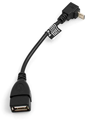 System-S Micro USB (Male) 90° Grad abwärts Winkel Kabel auf USB Typ A (Female) Adapter Kabel 13 cm OTG