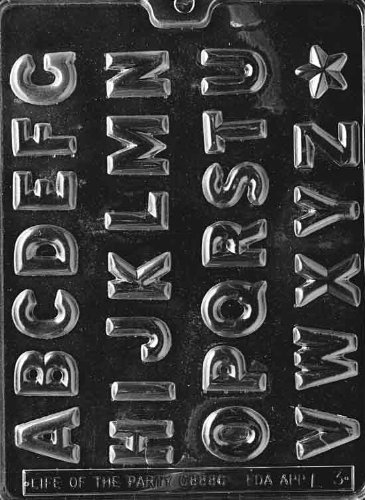 Life Of The Party A to Z Alphabet Chocolate Mold - L003 - Includes Melting & Chocolate Molding Instructions