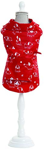 Croci Hunde Regenmantel Farbe mit Drucken in Regendicht Nylon, 25 cm, rot
