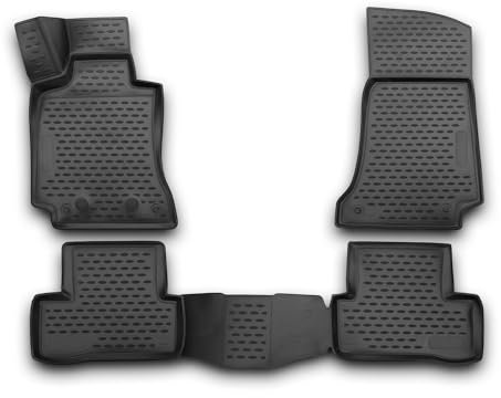 OMAC Gummimatten Fußmatten kompatibel mit Mercedes C Klasse W205 2014-2021 TPE Schwarz 4X