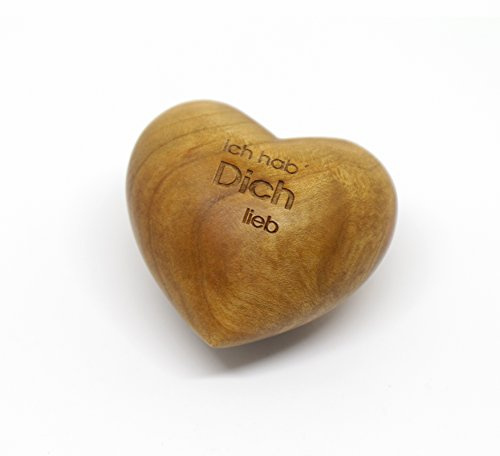 Thankgoods Sag´s mit Herz - Handschmeichler Holzherz mit Gravur 'Ich hab' Dich lieb' - Einzigartiges Geburtstagsgeschenk