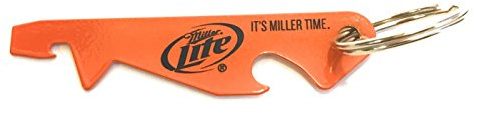 Miller Lite Keychain Can Punch Bottle Opener - Orange