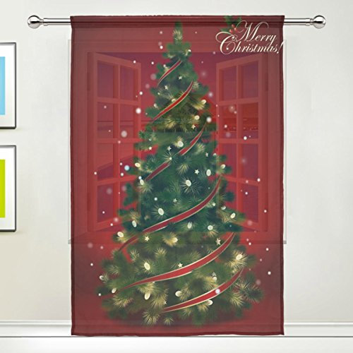 Use7 Fenstervorhang mit Aufschrift Merry Christmas, glitzernd, 139,7 x 213,4 cm, 1 Stück, moderne Fensterdekoration für Kinder, Zuhause, Wohnzimmer, Esszimmer, Spielzimmer