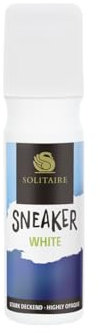 SOLITAIRE Sneaker White, 75 ml, Sneaker Whitener, Farbauffrischung für weiße Sneaker und Schuhe aus Glattleder und Textil, Schuhweiß, Made in EU
