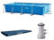Intex Rectangular Frame Pool - Aufstellpool - 450 x 220 x 84 cm + Rectangular Pool Cover - Poolabdeckplane - 450 x 220 cm + Krystal Clear Cartridge Filter Pump - Pool Kartuschenfilteranlage - 900 L/H