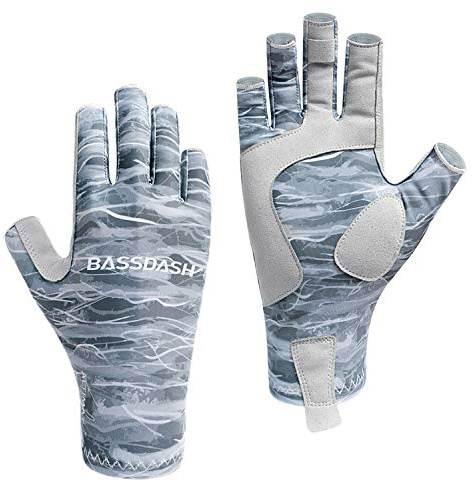 Bassdash Altime Gants de pêche sans Doigts avec Protection Solaire UPF 50+ pour Homme et Femme pour Kayak, pagaie, randonnée, Cyclisme, Conduite, tir, entraînement