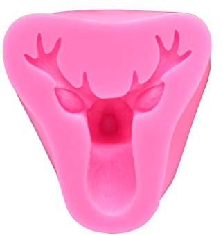 Cabilock Stampo Silicone per Fondant Forma di Testa di Cervo per Dolci e Decorazioni Natalizie Facile da Pulire e Flessibile per Cake Design e Cioccolato Colore Casuale