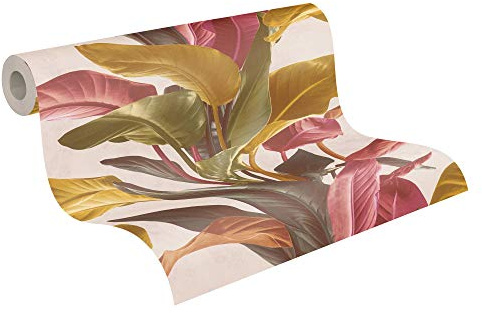 Livingwalls Papier Peint Fleuri Metropolitan Stories 2 A.S. Création Antonio - Barcelona intissé 10.05 m x 0.53 m Brun Orange Rouge Fabriqué en Allemagne 378622 37862-2