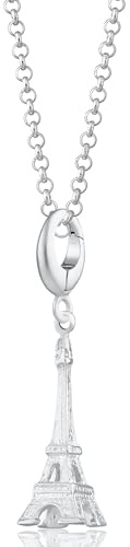 Lily Charmed - 925 Sterling Silver Eiffel Tower Pendant Necklace with 18 Chain, or 18ct Gold Plated Silver