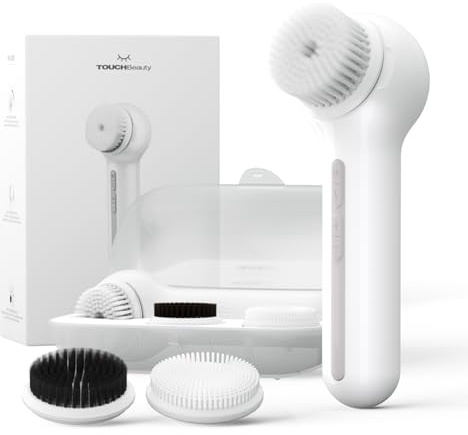 TOUCHBeauty Facial Cleansing Brush Electric Facial Exfoliating Massage Brush with 3 Cleanser Heads and 6 Speeds Adjustable for Deep Cleaning, Removing Blackhead, Face Massaging