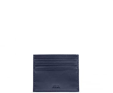 NAVA DESIGN - Porta Carte di Credito in Pelle, Contiene Fino a 6 Carte di Credito, Colore Blu Notte - Dimensioni 10 x 8 x 1 cm