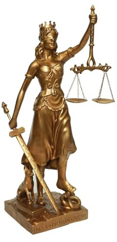 Magicsculp The Lady Justice Statue – Messingmaterial, griechische römische Göttin der Gerechtigkeit, 30,5 cm, Museumsqualität, Sammelfigur | Brass-S