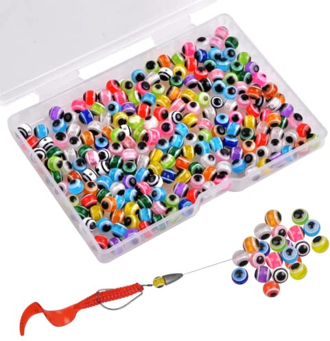OROOTL Angelperlen Set Angelruten Perlen Augenperlen Angelschnurperlen Harte Schwimmende Perlen Angelköder Eier Runde Angelperlen Sortiment für Angelköder Angelanlagen DIY Kit
