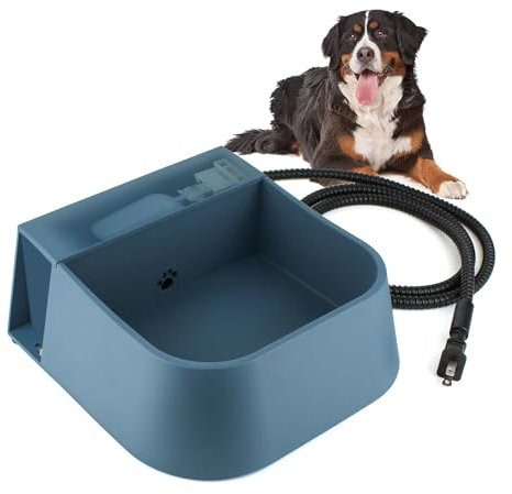 PETLESO Automatischer beheizter Wassernapf für Hunde und Katzen, beheizter Hundenapf für den Außenbereich mit automatischer Befüllung, 2 l Winterheizungsbewässerung bietet Trinkwasser für Hühner