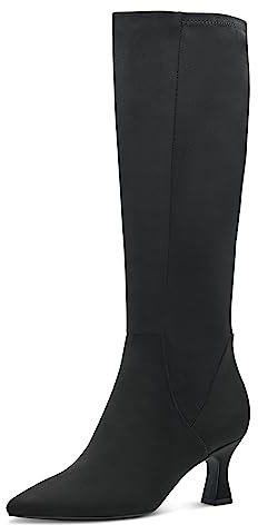 MARCO TOZZI Damen Hohe Stiefel mit Absatz Spitz Elegant, Schwarz (Black), 38 EU