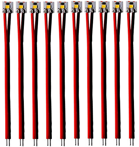 RUNCCI-YUN10 pcs 12-18V LED Hausbeleuchtung 8mm Weiss mit Kabel 10cm,Modellbau Led Beleuchtung,modellbau beleuchtung modelleisenbahn beleuchtung