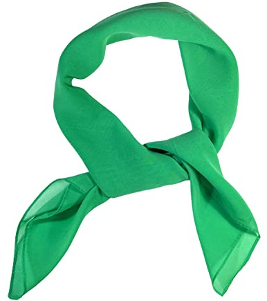 WESTEND CHOICE Square Chiffon Scarves Women Plain Neck Scarf 50s Retro lightweight Bandana Wrap Square women's scarves 65 x 65 cm (Green)