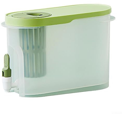 DAZZLEEX 3.5L Water Jug with Faucet Reusable Large Ice Water Infuser Cold Buckets Water Container for Fridge 28.3 * 12.1 * 17.9cm(Green)