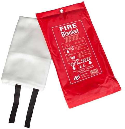2 UR DOOR Flame-Retardant Fire Blanket for Home and Kitchen Safety - Compact, Lightweight Emergency Fire Suppression Tool - Versatile Heat-Resistant Fire Guard for Caravans, Garages, and More - 1 Pack