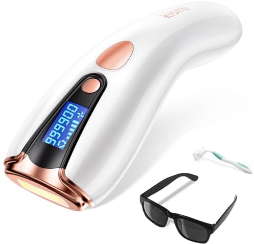 Epilatore Luce Pulsata IPL Kismi, Depilatore Laser Donna Uomo Professionale Definitiva, 999900 Flash, 5 Livelli, 2 Modalità, Rimozione Peli Indolore per Viso Corpo Braccia Gambe Ascelle Bikini