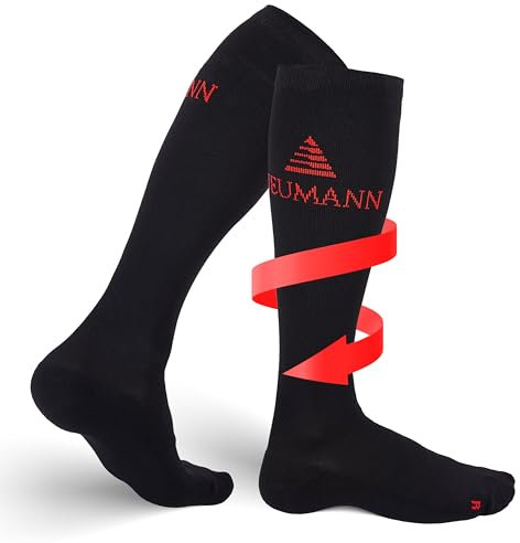 NEUMANN® Kompressionsstrümpfe Premium Jacquard - Für Kompression und Stabilität beim Laufen, Sport, Arbeiten & mehr - Mehr Leistung und schnellere Erholung (Gr. 39-42, 20-30mmHg)