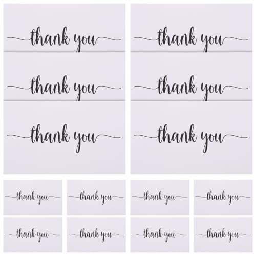 TEHAUX 150 PièCes Carte De Remerciement En Papier Cartes De Remerciement Pour Commande Notes De Merci Vierges 9 X 5.5 Cm IdéAles Pour Usage Personnel Et Professionnel