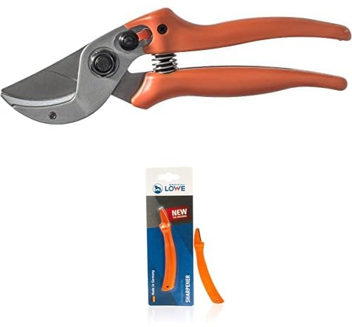 Original LÖWE Set bestehend aus Jagdschere 15.114 zum Aufbrechen und Zerwirken von Knochen und Fleisch & Klingenschärfer 0022 für Gartenscheren und Industriescheren