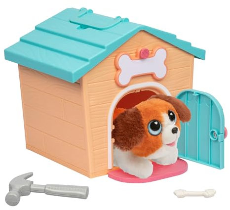 Little Live Pets My Puppy's Home Minis - Teal & Orange Home Plush Toy Puppy and Kennel Playset Surprise Reveal! Build Your Puppy's Home, Name Your Puppy and SURPRISE! Puppy Appears!