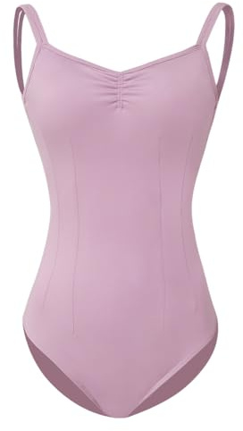 ROYAL SMEELA Ballerina, balettbody för kvinnor, tröja för vuxna, spaghettiband, baletttröja med bh, danströja för kvinnor, ROSA, XL