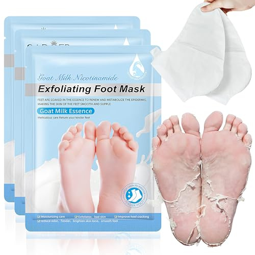 3 Paar Fußmaske, Hornhaut Socken Hornhautentferner Socken, Fussmaske Hornhautentfernung, Feuchtigkeitsspendende Fußpflege, Ziegenmilch Fuß Hornhaut Entferner, Foot Peel Mask für Männer Frauen (Blau)