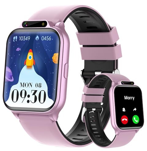 Smart Watch per bambini, fitness tracker da 4,7 cm con frequenza cardiaca, monitoraggio del sonno, impermeabile IP68, smartwatch con video musica, contapassi, gioco, senza app/telefono, regalo per