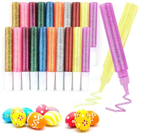 20 Stück Glitzer Stifte, Glitter Glue Original im Farbenfrohen Set für DIY Kunst und Handwerks Mit Glitzerpulver