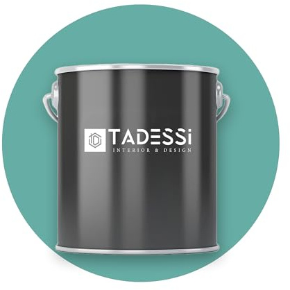 Tadessi Pintura interior azul – verde turquesa – pintura de pared lavable mate – pintura de emulsión – poco olor y sin disolventes – envase de 2,5 litros