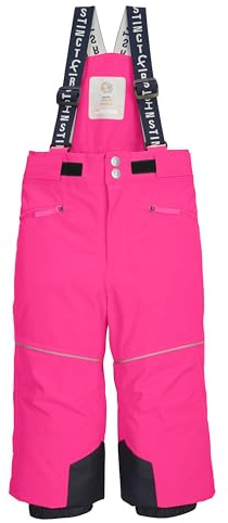 first instinct by killtec Bambini Pantaloni da Sci/Pantaloni Funzionali con Bretelle e paraneve FISW 48 MNS Ski PNTS, Neon Pink, 98/104, 43392-000