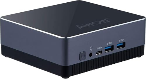 AWOW Mini PC Intel Core i3 5005U, 8 GB DDR, SSD M.2 da 128 GB, Windows 10 Pro, mini computer desktop NYi3 con 4K, dual band, Gigabit Ethernet, dual HDMI, BT