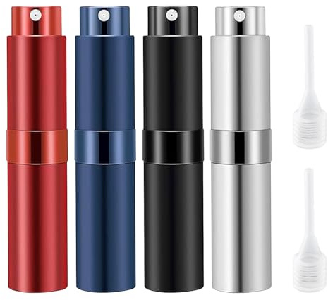 4 Pezzi Atomizzatore di Profumo,10ml Ricaricabile Spruzzino Profumo Spruzzatore per Bottiglie di Profumo Mini Flacone Spray Portatile Bottiglia Spray Vuote Nebulizzatore con Finestra,Buono per Viaggi