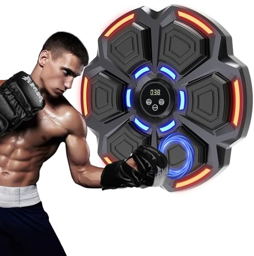 snawowo Music Boxing Machine Adulto - 9 Modos de 9 Velocidad Boxeo Musical con Guantes - Boxeador de Pared Musical con Bluetooth y Recuento Inteligent