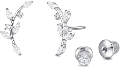 Limerencia G23 Titan Ohrstecker mit Schraubverschluss,Flatback Hypoallergen Ohrringe Kleine Ohrstecker für Damen Empfindliche Ohren