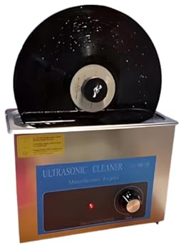 QTQHOME Ultrasonic Vinyl Record Cleaner Machine - 6-LP Capacity Automatic Disc Cleaner with Adjustable Timer 0-20 Mins,Liftable Basket & Drying Rack for Deep Cleaning