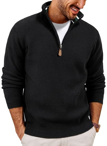 PJ PAUL JONES Pullover Herren 1/4 Zip Troyer Winter Strickpullover Sweater | Stehkragen,Half Zip Pullover,Pulli Arbeitspullover,Warm Langarmshirt